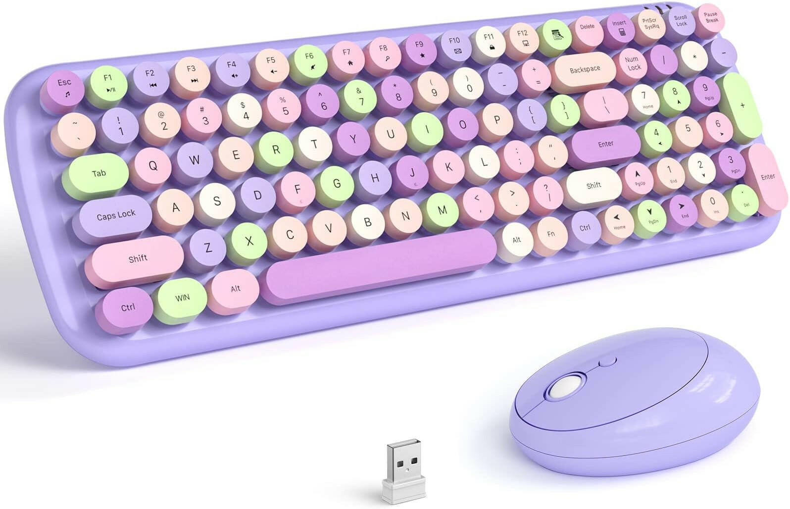 MOFII Wireless Keyboard and Mouse - Purple - TapElf