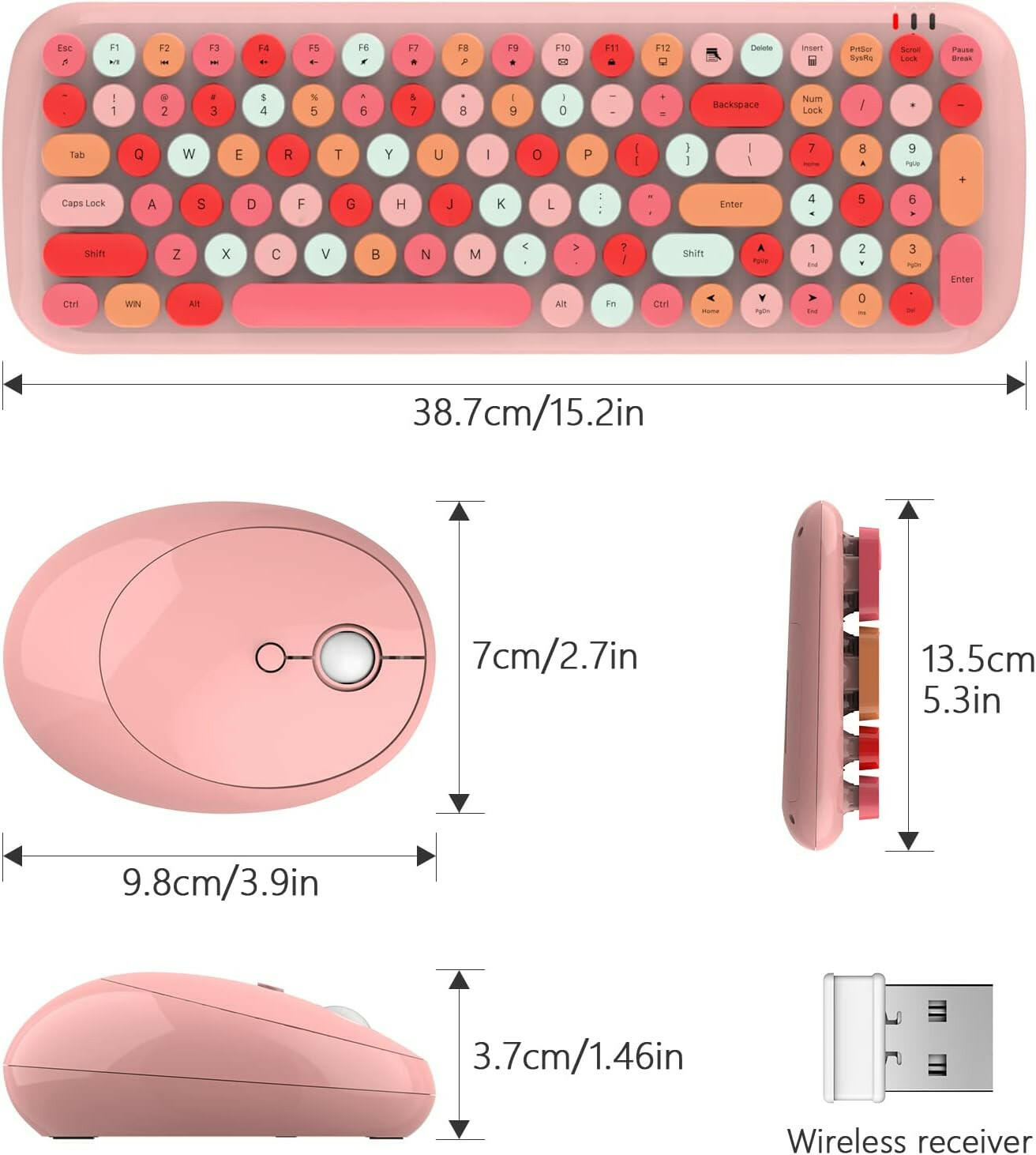 MOFII Wireless Keyboard and Mouse Combo - Pink - TapElf