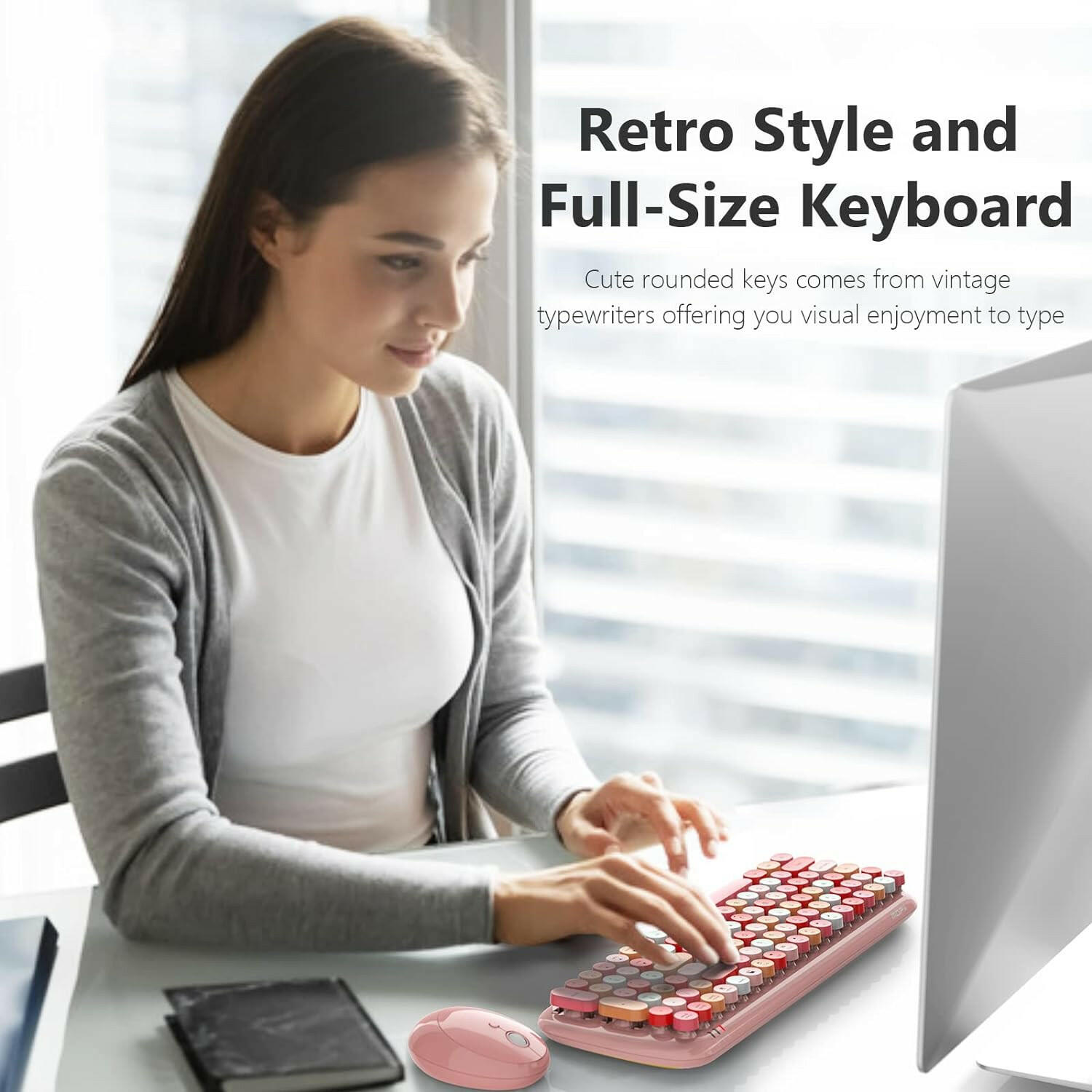 MOFII Wireless Keyboard and Mouse Combo - Pink - TapElf