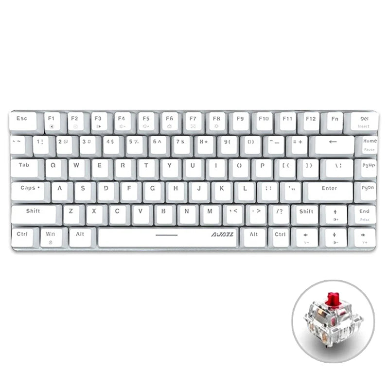 Ajazz AK33 White Mechanical Keyboard - Tapelf