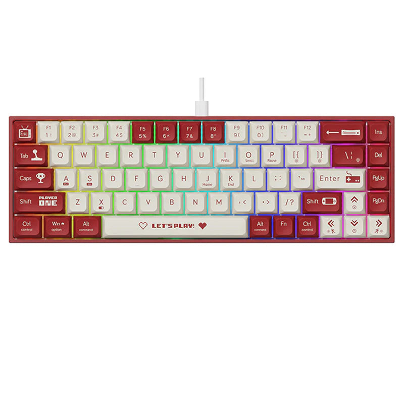 Ajazz AK680 Red Mechanical Keyboard - Tapelf