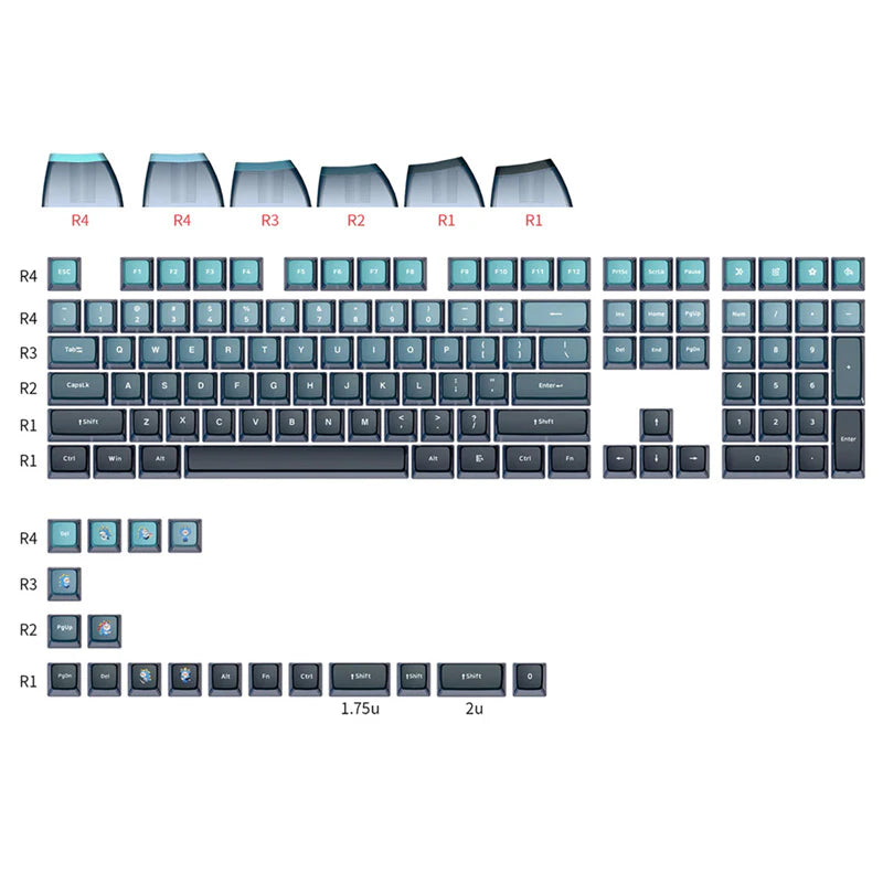 SKYLOONG GK7 Pudding PBT ASA Profile Keycap Set 126 Keys - Tapelf