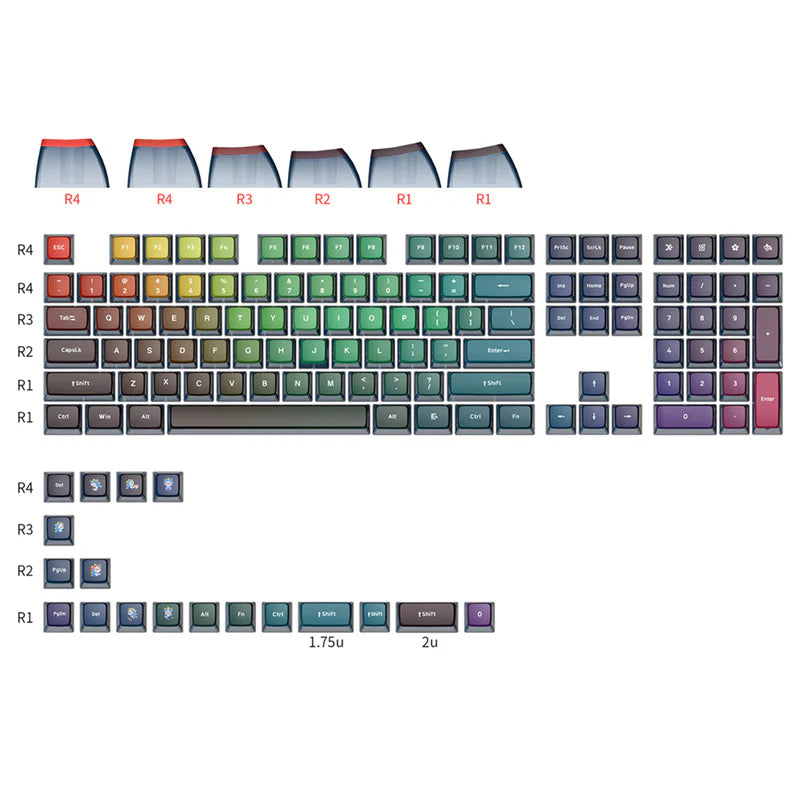 SKYLOONG GK7 Pudding PBT ASA Profile Keycap Set 126 Keys - Tapelf