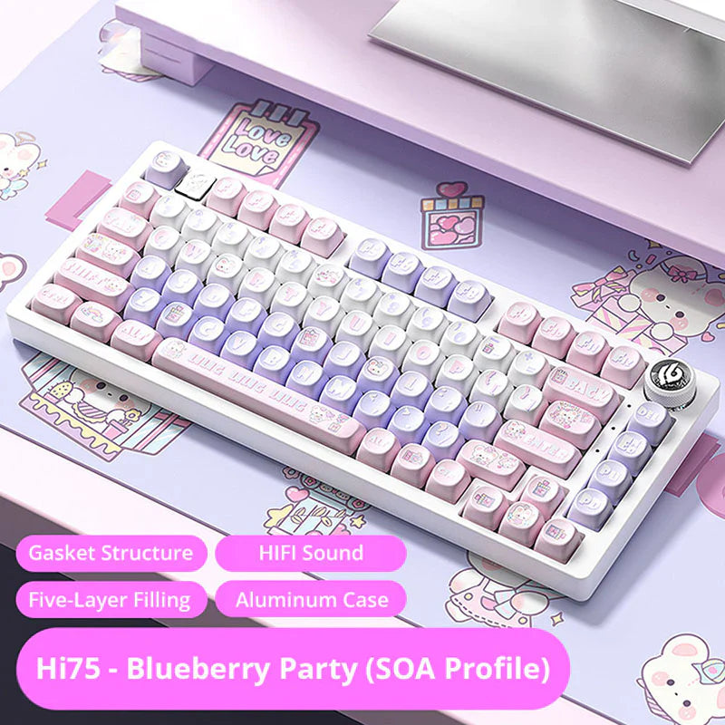 LEOBOG Hi75 Wired Aluminum Mechanical Keyboard Pink Color Specs - Cheertype