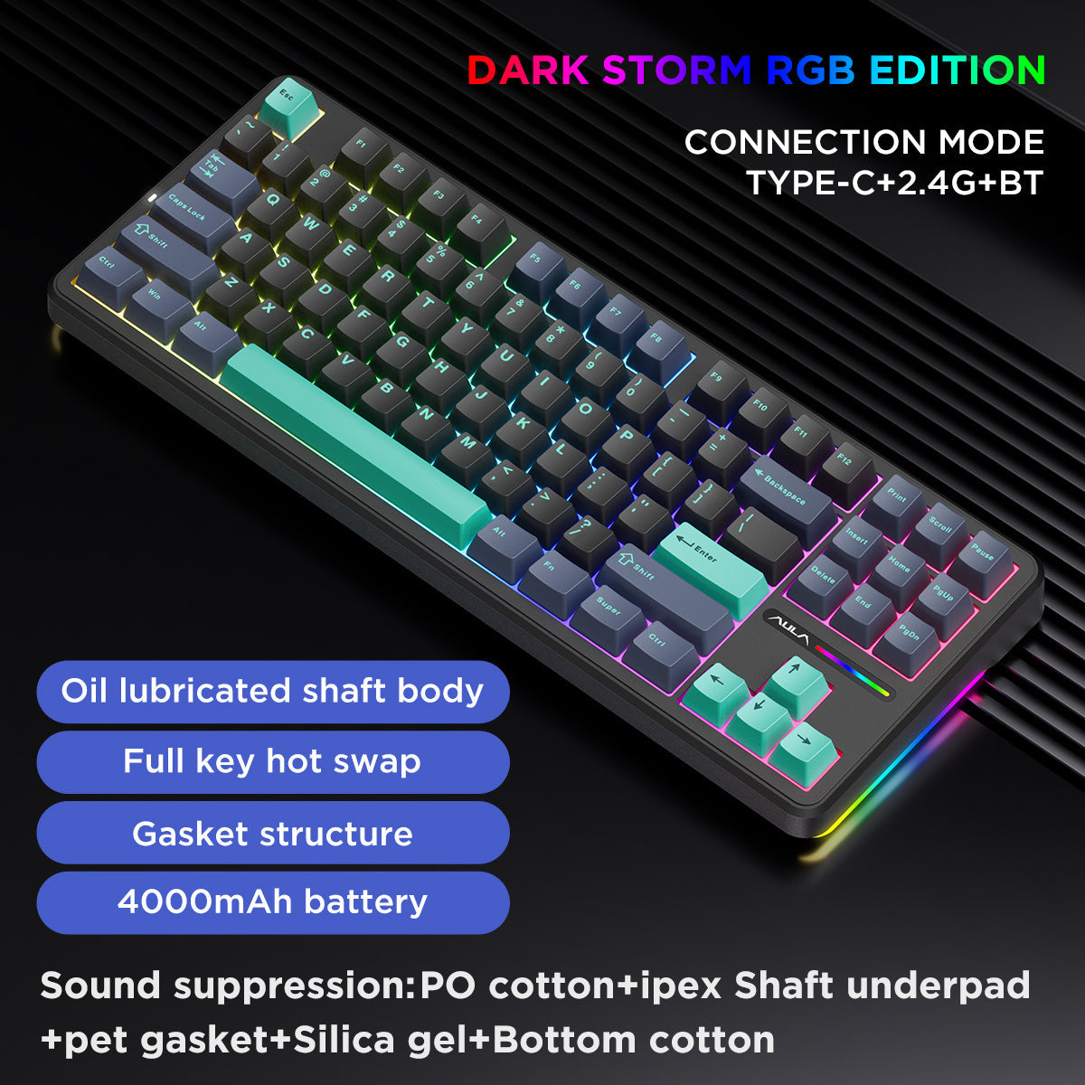 AULA Mechanical Keyboard Dark Storm - TapElf