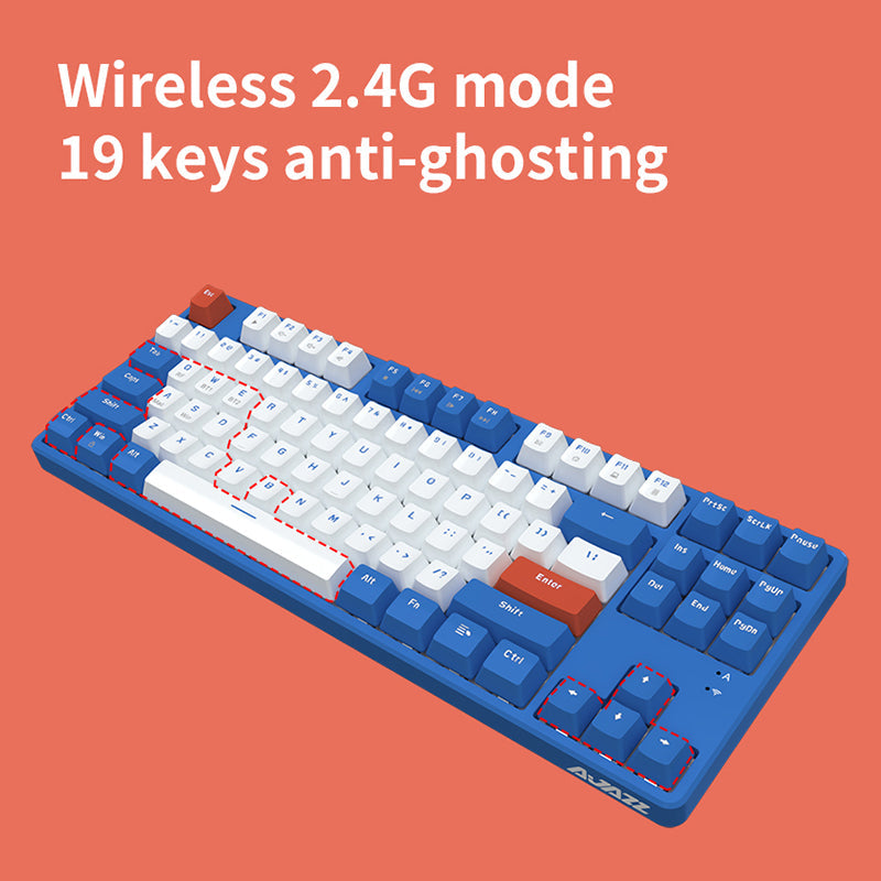 AJAZZ AK871 Wireless Dual-mode TKL Mechanical Keyboard - tapelf