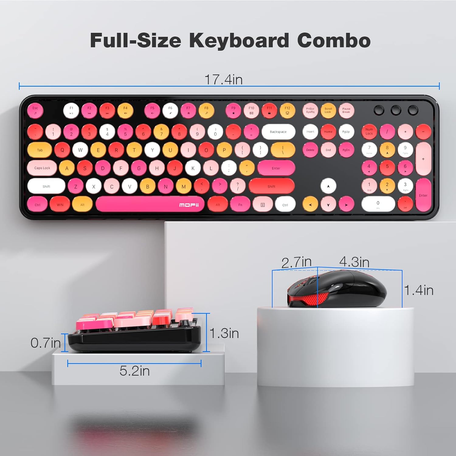 MOFII Wireless Keyboard and Mouse - Black Pink - Tapelf